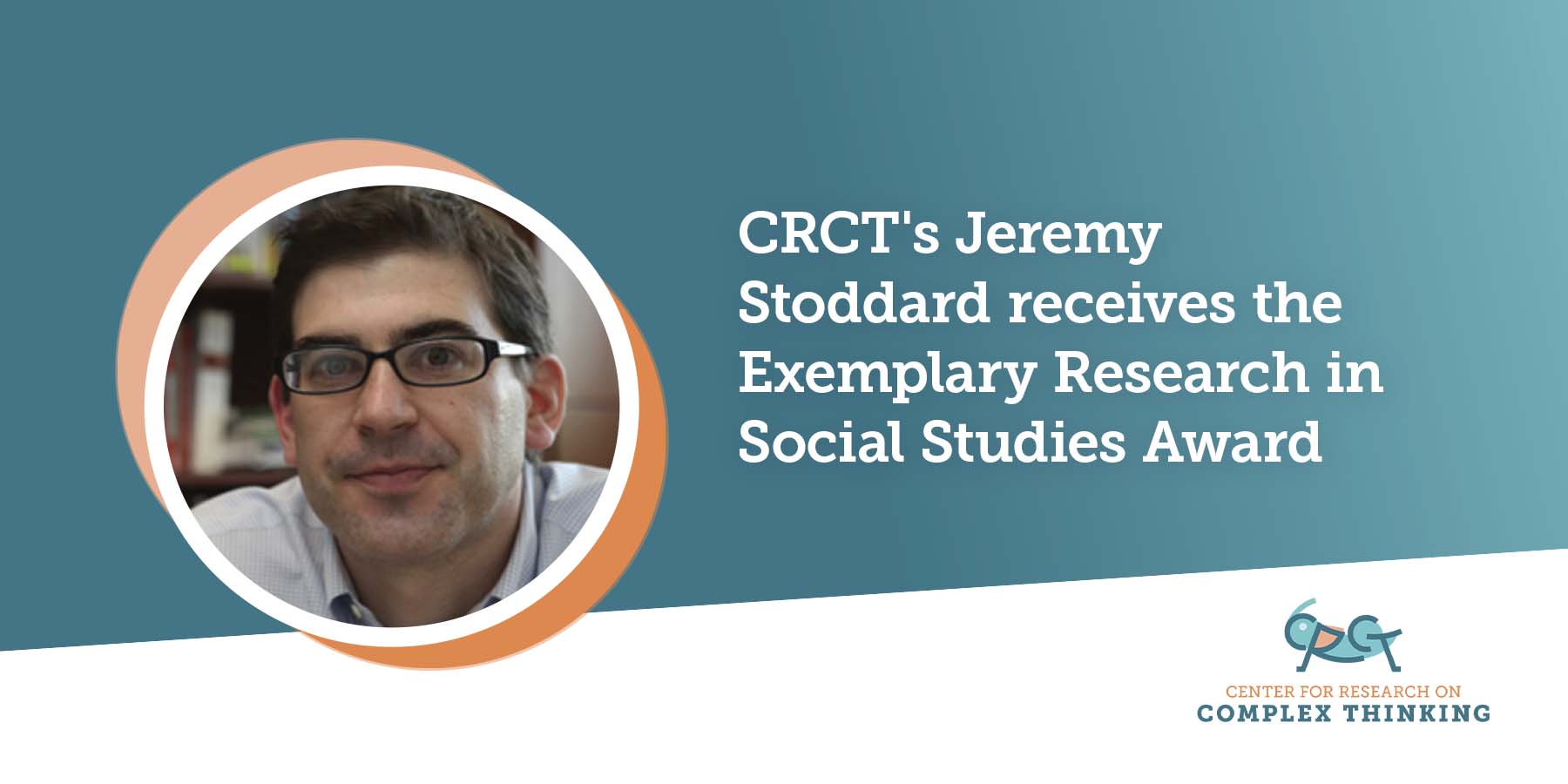 CRCT's Jeremy Stoddard receives the Exemplary Research in Social Studies Award